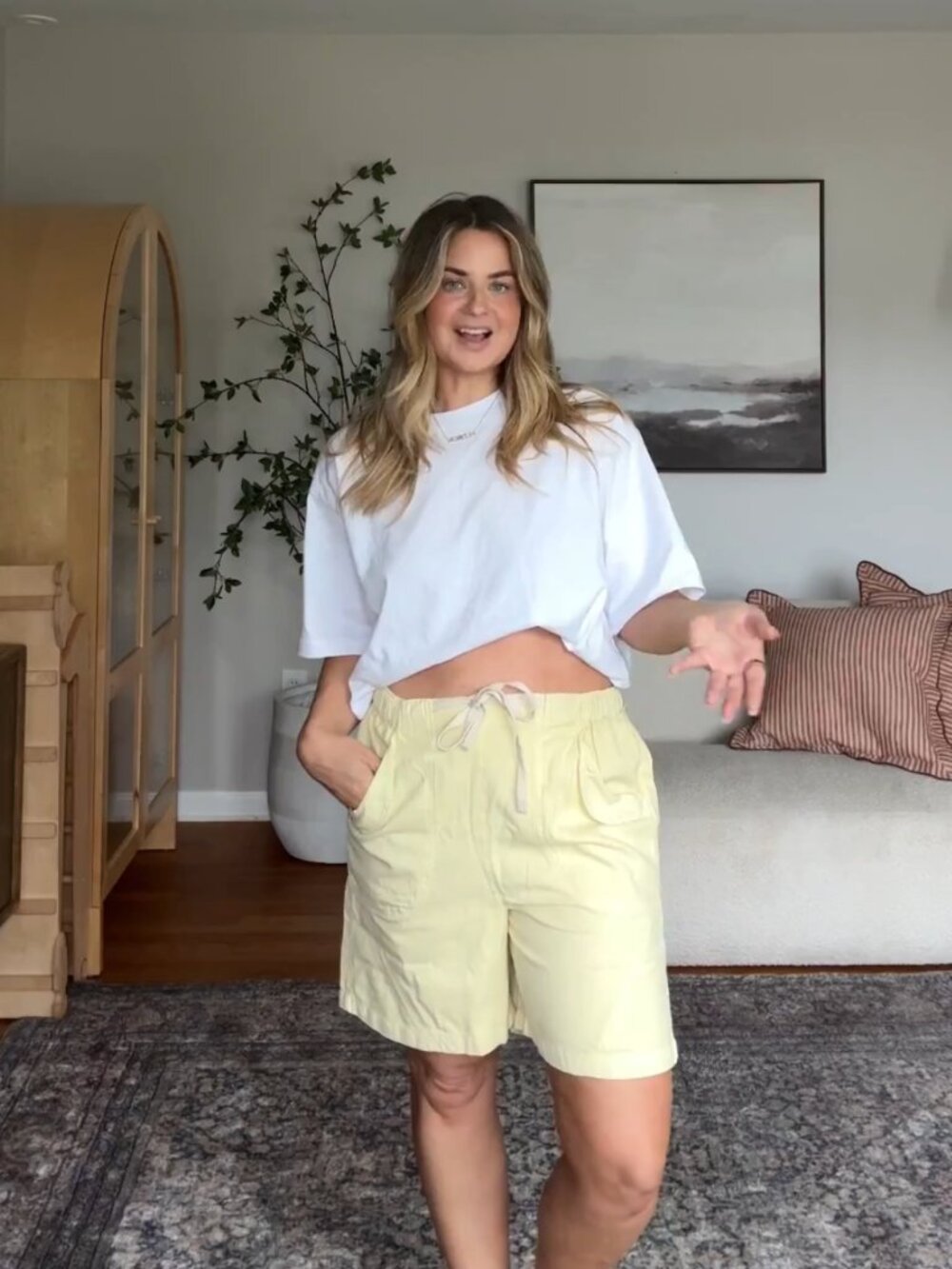 Free People Boardwalk Shorts in Lemongrass NEW